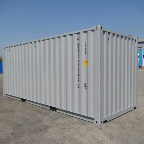 Close-up of a container lock box and cargo door handles